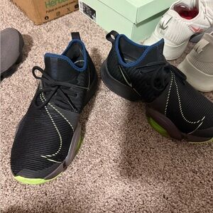 Nike Black and Green Athletic Shoes